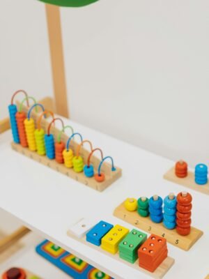 Jeu d'Éveil Montessori en Bois – Formes, Couleurs & Motricité